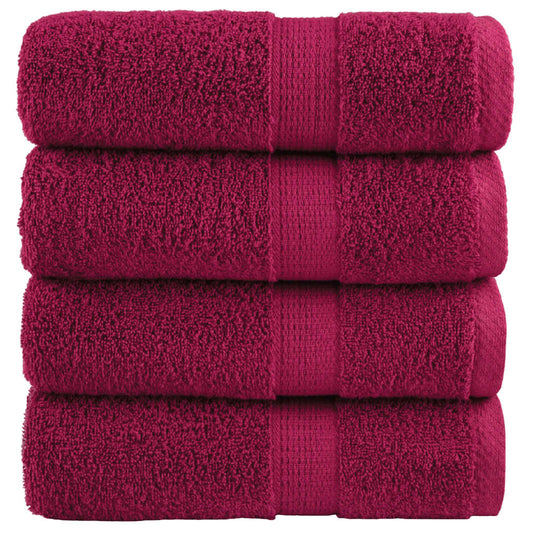 Premium-Gästetücher SOLUND 4 Stk. Bordeaux 30x50 cm 600 g/m²