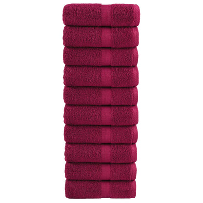 Premium-Gästetücher SOLUND 10 Stk. Bordeaux 30x50 cm 600 g/m²