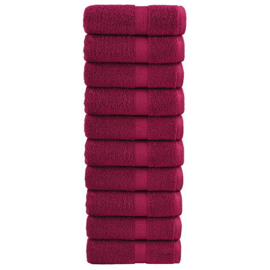 Premium-Gästetücher SOLUND 10 Stk. Bordeaux 30x50 cm 600 g/m²