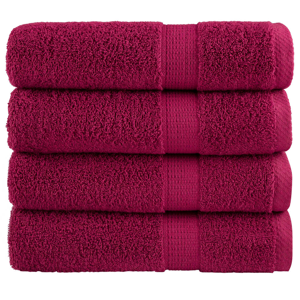 Premium-Handtücher SOLUND 4 Stk. Bordeaux 50x100 cm 600 g/m²