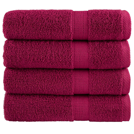 Premium-Handtücher SOLUND 4 Stk. Bordeaux 50x100 cm 600 g/m²