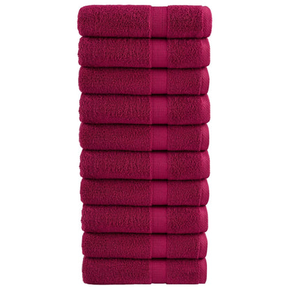 Premium-Handtücher SOLUND 10 Stk. Bordeaux 50x100 cm 600 g/m²