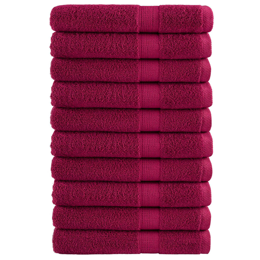 Premium håndklæder SOLUND 10 stk Bordeaux 100x200 cm 600 g/m²