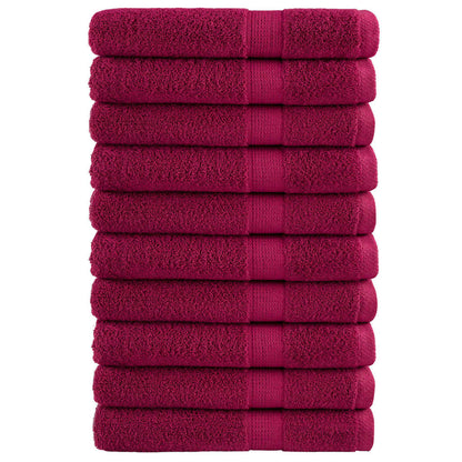 Premium håndklæder SOLUND 10 stk Bordeaux 100x200 cm 600 g/m²