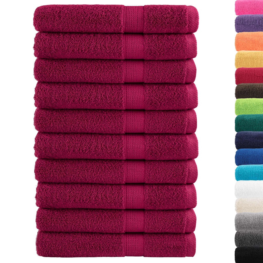 Premium håndklæder SOLUND 10 stk Bordeaux 100x200 cm 600 g/m²