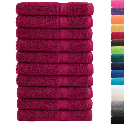 Premium håndklæder SOLUND 10 stk Bordeaux 100x200 cm 600 g/m²