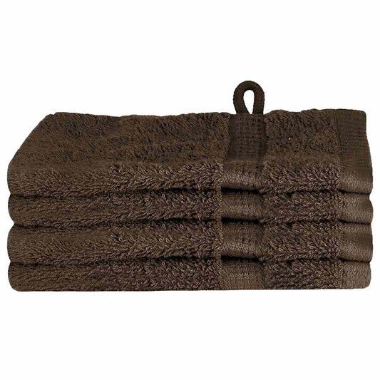 Waschlappen 4 pcs Braun Baumwolle