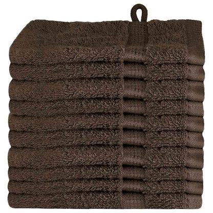 Waschlappen 10 pcs Braun Baumwolle