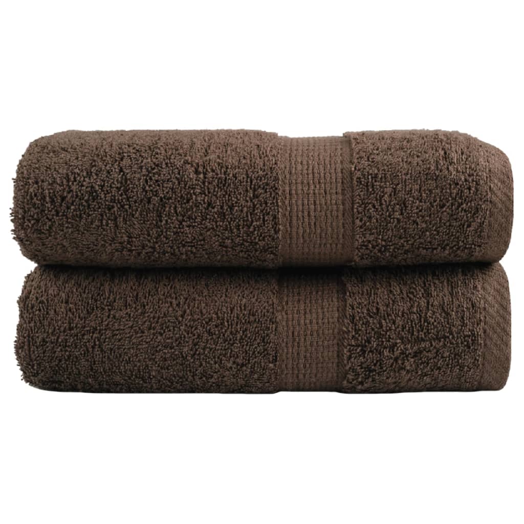 Premium Waschhandtücher SOLUND 2 Stück Braun 30x30cm 600gsm