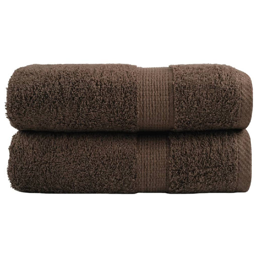 Premium Waschhandtücher SOLUND 2 Stück Braun 30x30cm 600gsm