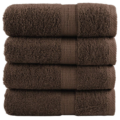 Premium Waschhandtücher SOLUND 4er-Set Braun 30x30cm 600gsm