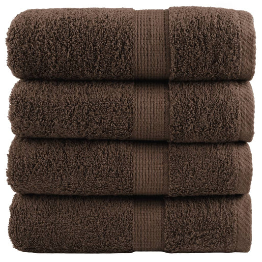 Premium Waschhandtücher SOLUND 4er-Set Braun 30x30cm 600gsm