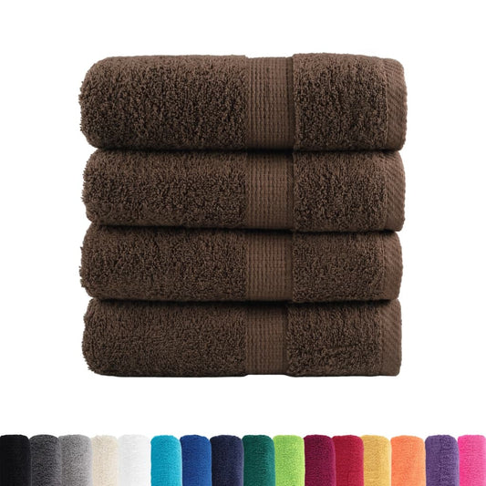 Premium Waschhandtücher SOLUND 4er-Set Braun 30x30cm 600gsm