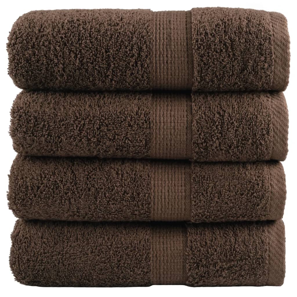 Premium-Gästetücher SOLUND 4 Stk. Braun 30x50 cm 600 g/m²