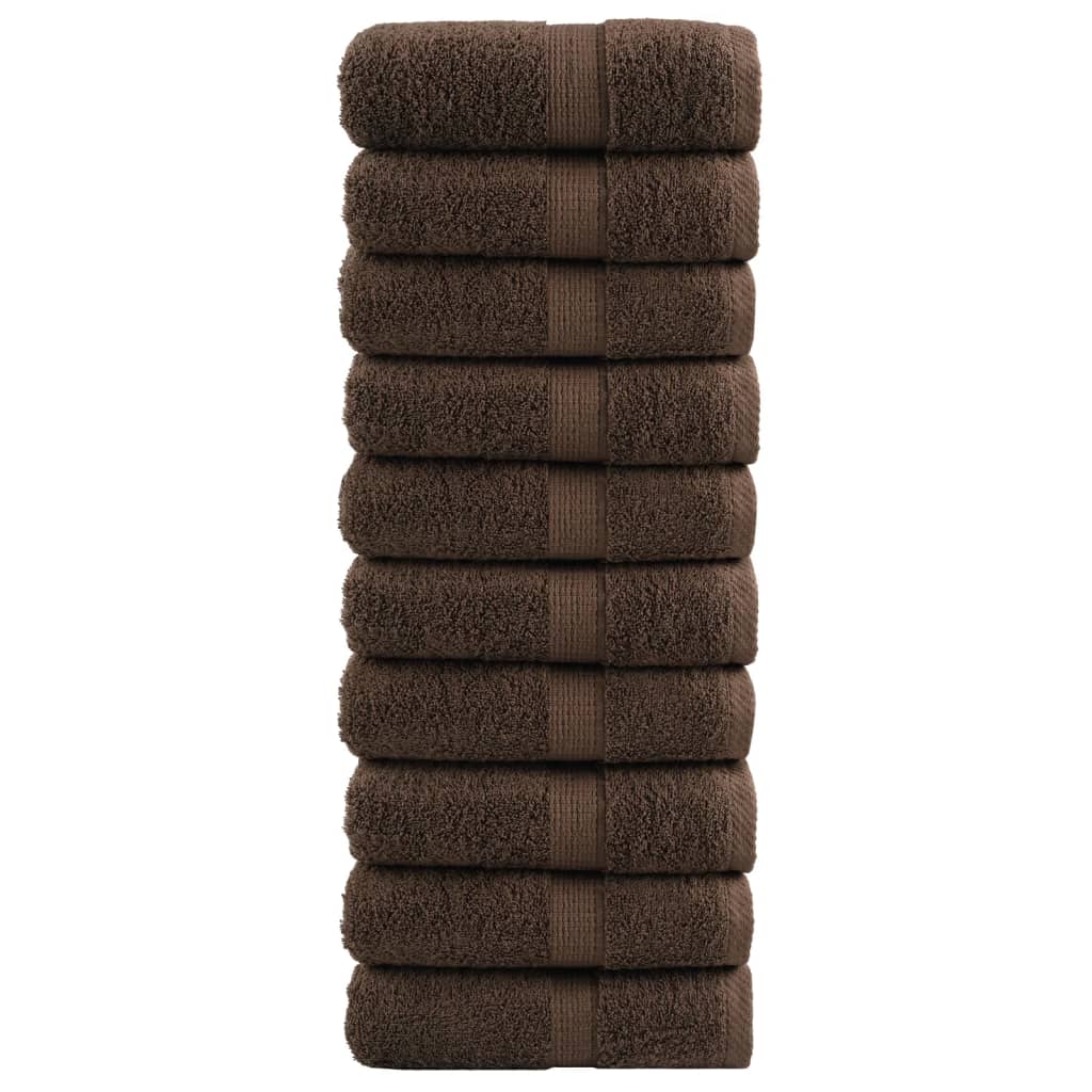 Premium-Gästetücher SOLUND 10 Stk. Braun 30x50 cm 600 g/m²