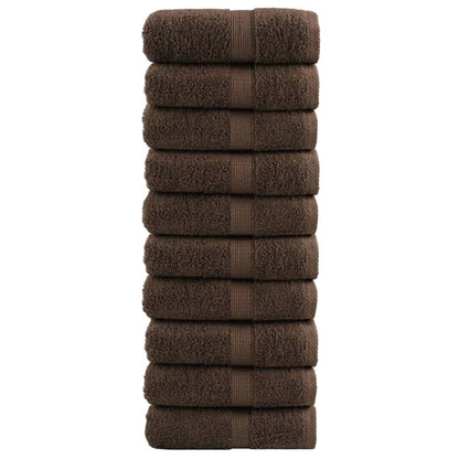 Premium-Gästetücher SOLUND 10 Stk. Braun 30x50 cm 600 g/m²