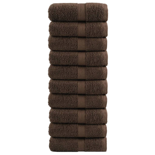 Premium-Gästetücher SOLUND 10 Stk. Braun 30x50 cm 600 g/m²