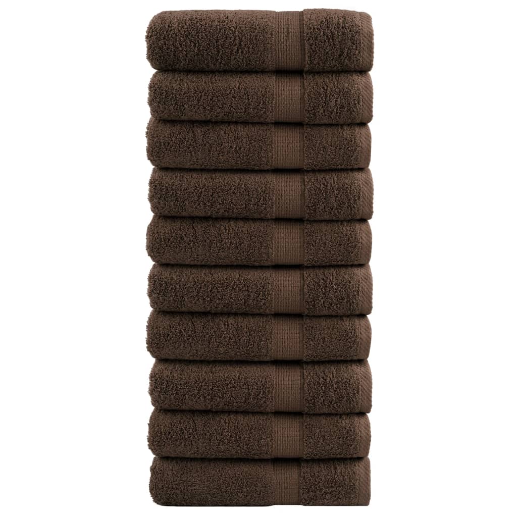 Premium-Handtücher SOLUND 10 Stk. Braun 50x100 cm 600 g/m²