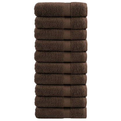Premium-Handtücher SOLUND 10 Stk. Braun 50x100 cm 600 g/m²