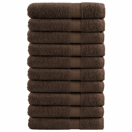 Premium-Handtücher SOLUND 10 Stk. Braun 100x200 cm 600 g/m²