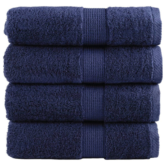 Premium Waschhandtücher SOLUND 4er-Set Marineblau 30 x 30 cm 600 g/m²