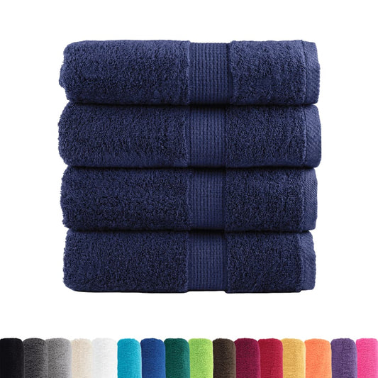 Premium Waschhandtücher SOLUND 4er-Set Marineblau 30 x 30 cm 600 g/m²
