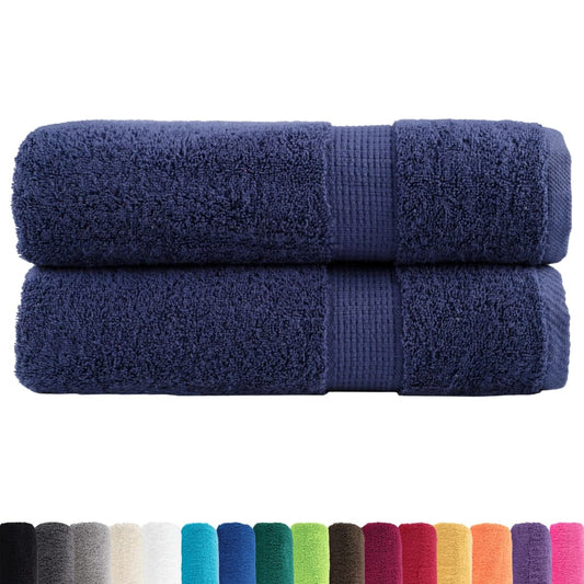 Premium-Duschtücher SOLUND 2 Stk. Marineblau 70x140 cm 600 g/m²