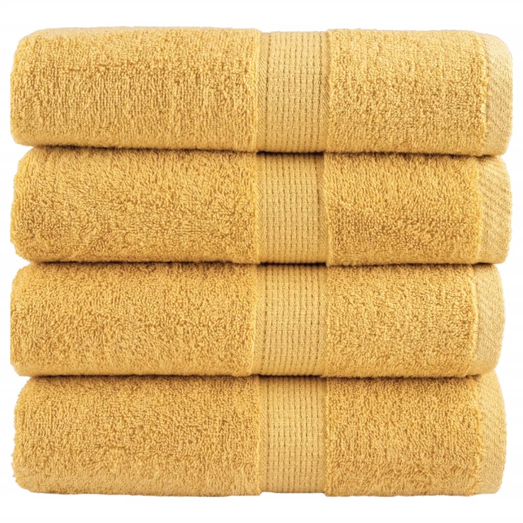 Premium Waschhandtücher SOLUND 4 Stück Gold 30x30cm 600gsm