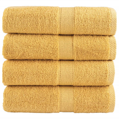 Premium Waschhandtücher SOLUND 4 Stück Gold 30x30cm 600gsm