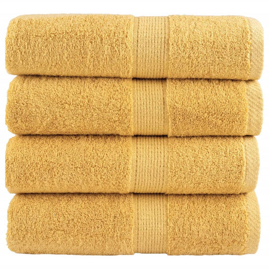 Premium Waschhandtücher SOLUND 4 Stück Gold 30x30cm 600gsm