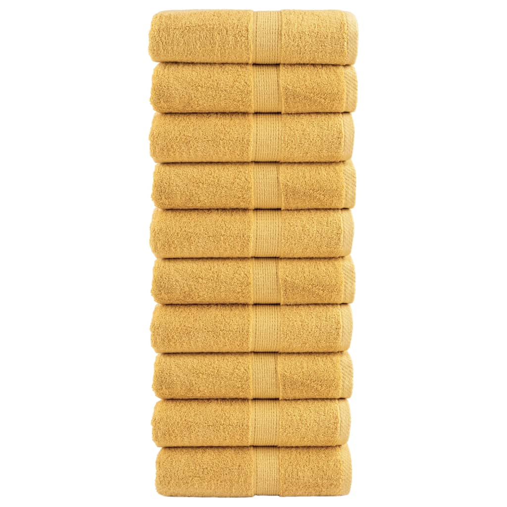 Premium Waschhandtücher SOLUND 10 Stück Gold 30x30cm 600gsm