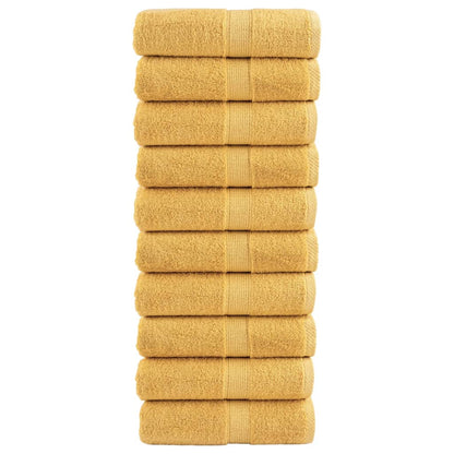 Premium Waschhandtücher SOLUND 10 Stück Gold 30x30cm 600gsm