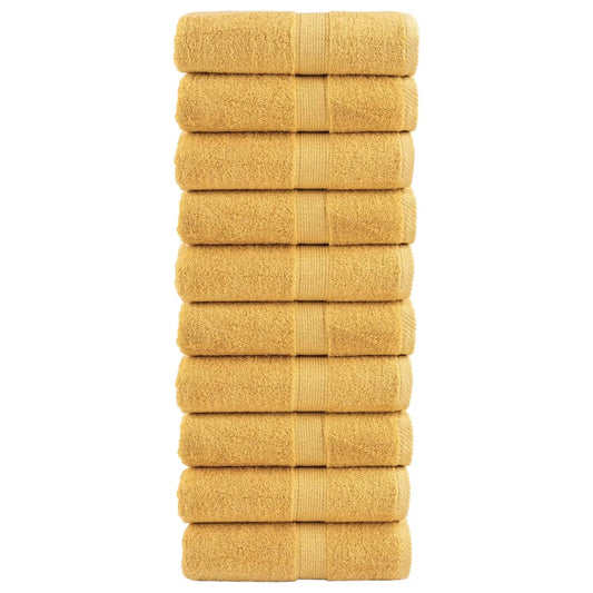 Premium Waschhandtücher SOLUND 10 Stück Gold 30x30cm 600gsm