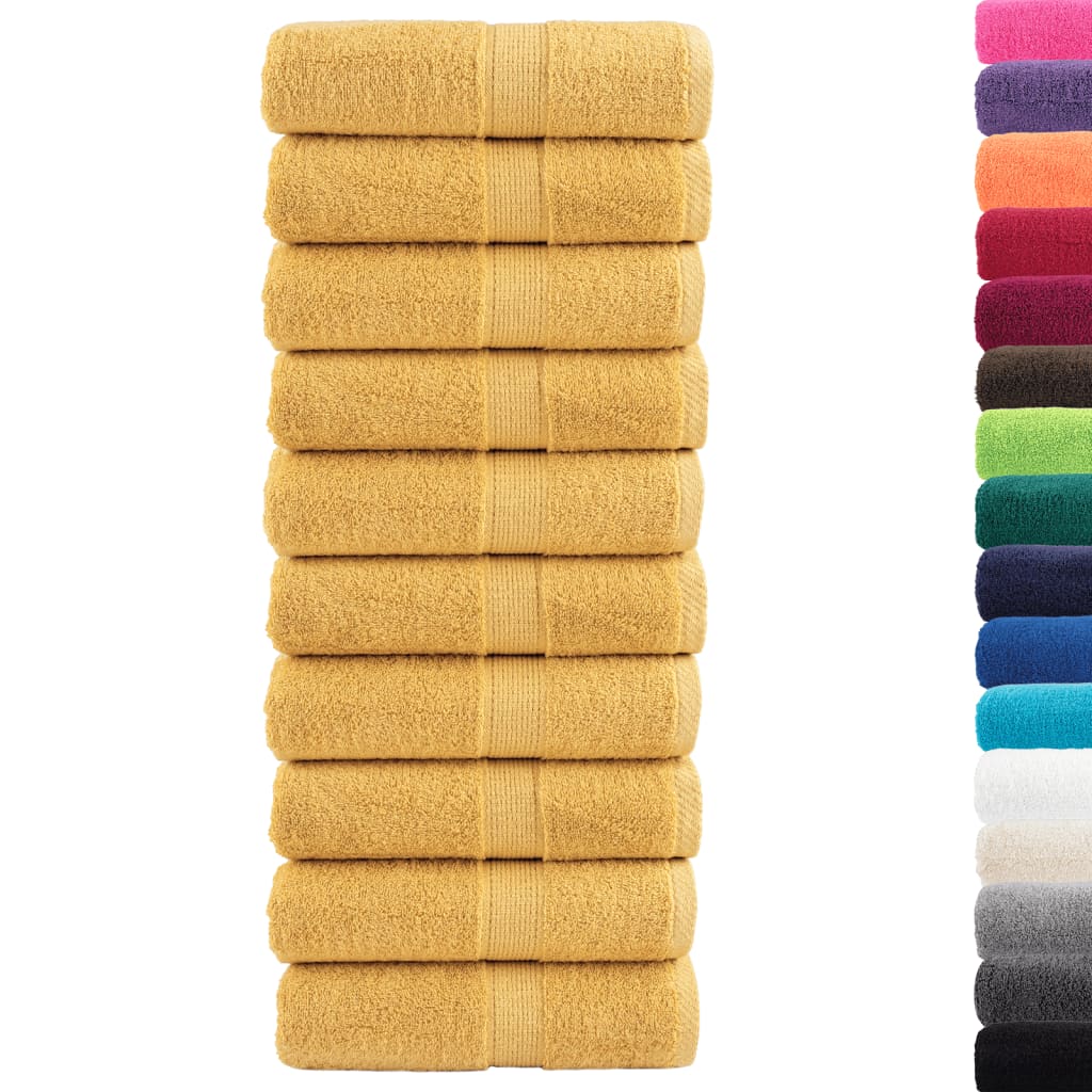 Premium Waschhandtücher SOLUND 10 Stück Gold 30x30cm 600gsm