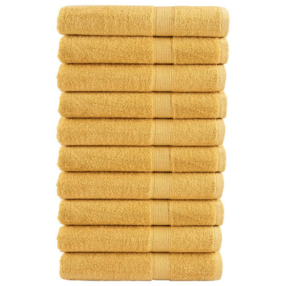 Premium håndklæder SOLUND 10 stk Guld 100x200 cm 600 g/m²