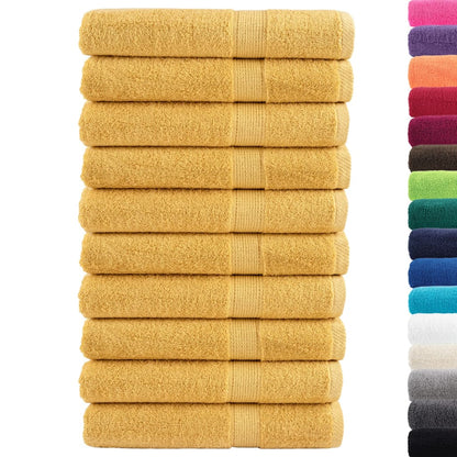 Premium håndklæder SOLUND 10 stk Guld 100x200 cm 600 g/m²