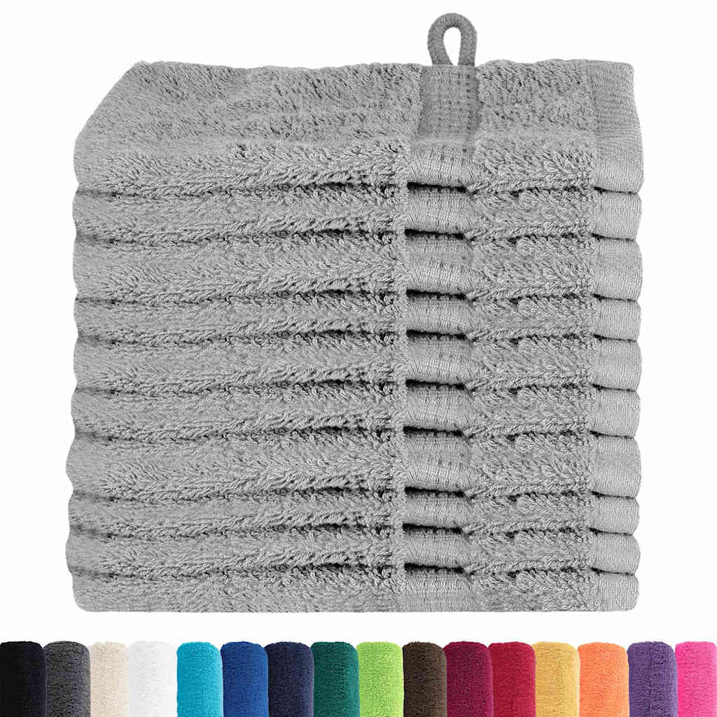 Waschlappen 10 pcs Grau Baumwolle