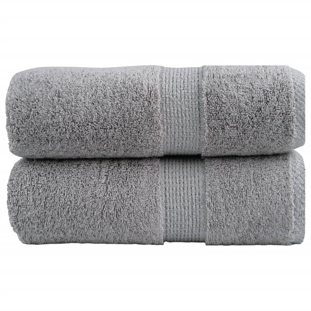 Premium Waschhandtücher SOLUND 2 Stück Grau 30x30cm 600gsm