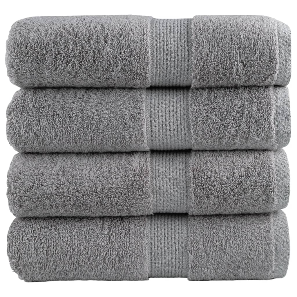 Premium Waschhandtücher SOLUND 4er-Set Grau 30x30cm 600gsm