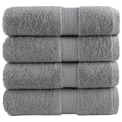Premium Waschhandtücher SOLUND 4er-Set Grau 30x30cm 600gsm