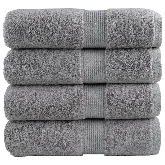 Premium Waschhandtücher SOLUND 4er-Set Grau 30x30cm 600gsm