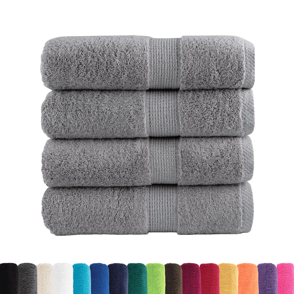 Premium Waschhandtücher SOLUND 4er-Set Grau 30x30cm 600gsm
