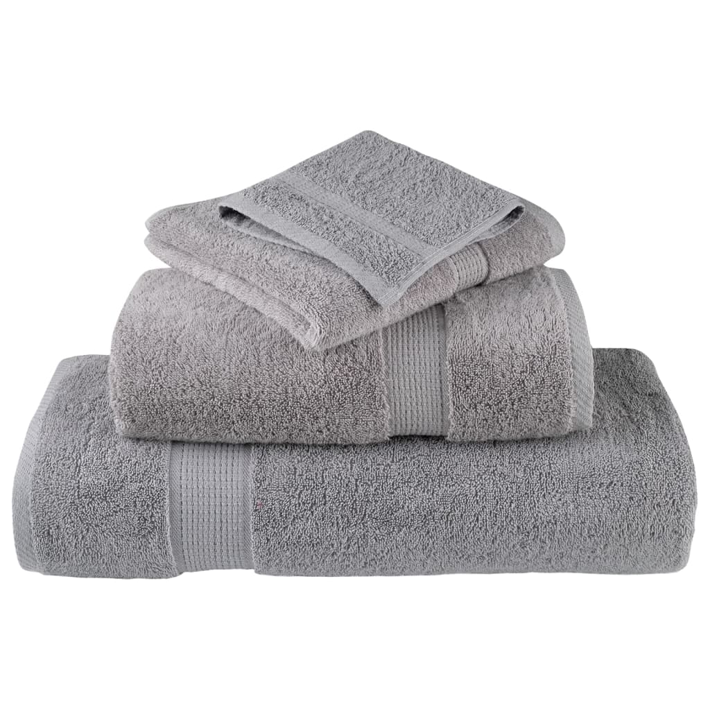 Premium Waschhandtücher SOLUND 4er-Set Grau 30x30cm 600gsm