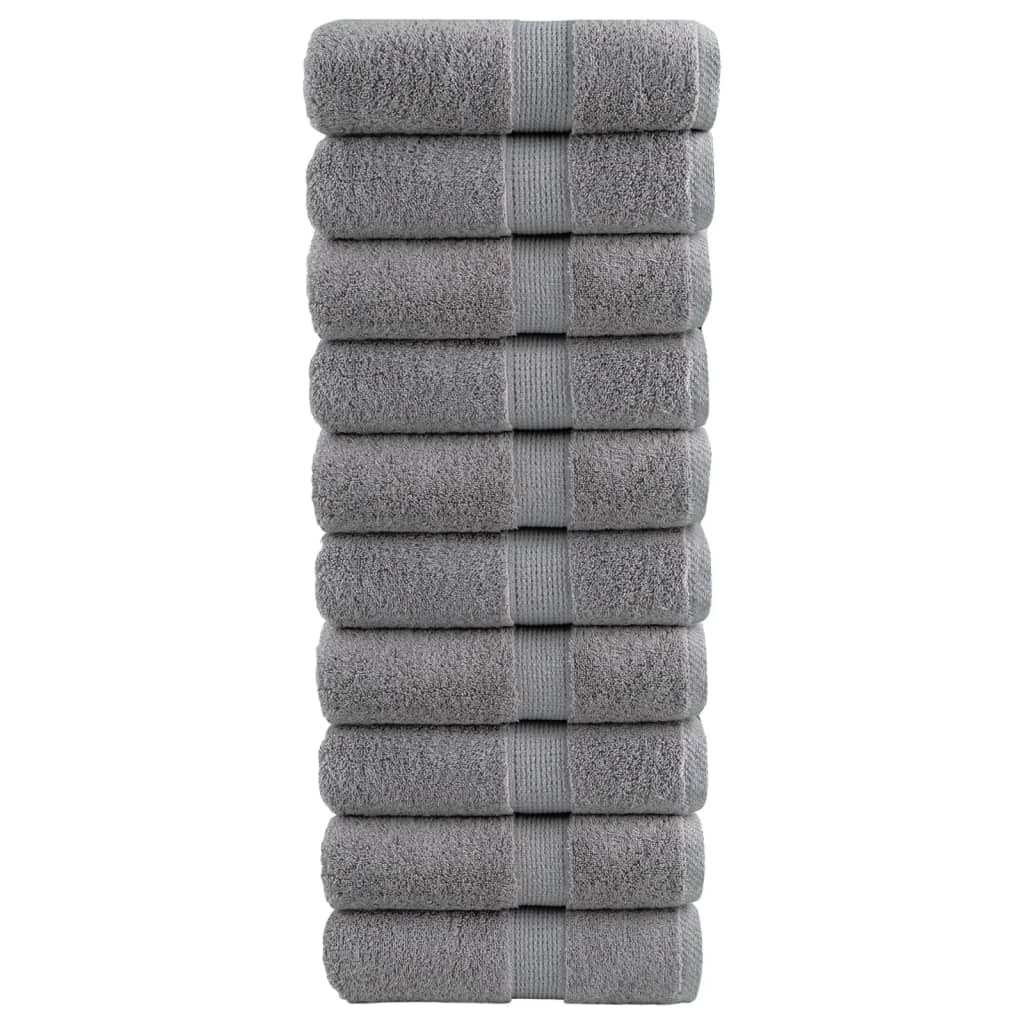 Premium Waschhandtücher SOLUND 10 Stück Grau 30x30cm 600gsm