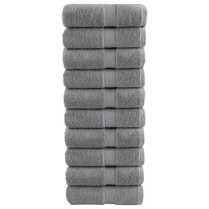 Premium Waschhandtücher SOLUND 10 Stück Grau 30x30cm 600gsm