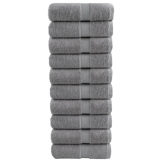 Premium Waschhandtücher SOLUND 10 Stück Grau 30x30cm 600gsm