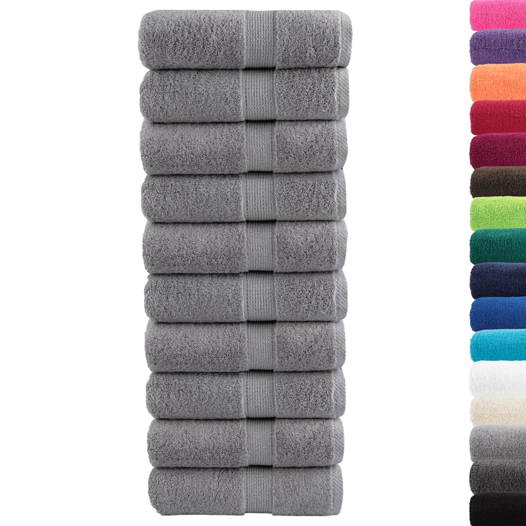 Premium Waschhandtücher SOLUND 10 Stück Grau 30x30cm 600gsm