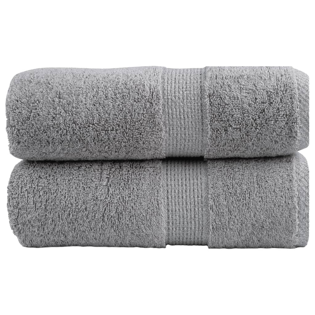 Premium-Gästetücher SOLUND 2 Stk. Grau 30x50 cm 600 g/m²