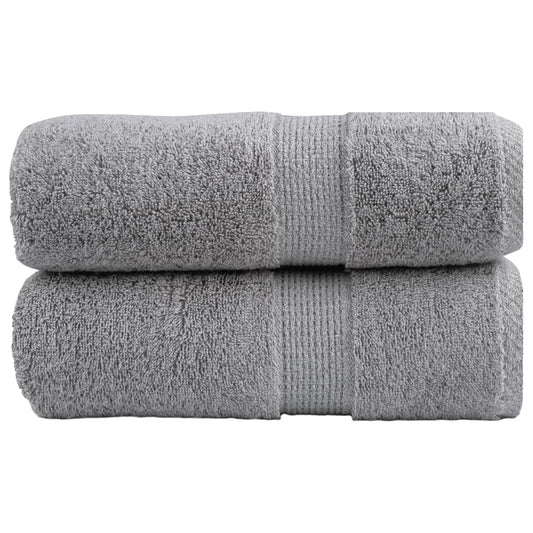 Premium-Gästetücher SOLUND 2 Stk. Grau 30x50 cm 600 g/m²