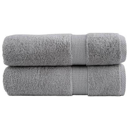 Premium-Handtücher SOLUND 2 Stk. Grau 50x100 cm 600 g/m²